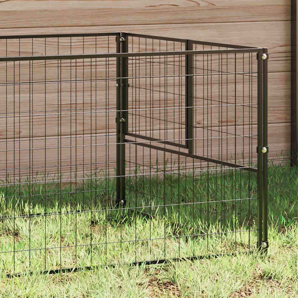 vidaXL Hundezwinger Schwarz 6 m² Stahl