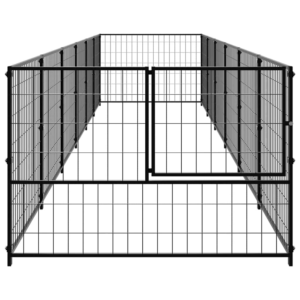vidaXL Hundezwinger Schwarz 6 m² Stahl