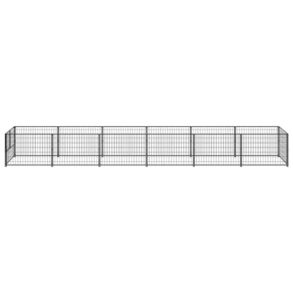 vidaXL Hundezwinger Schwarz 6 m² Stahl