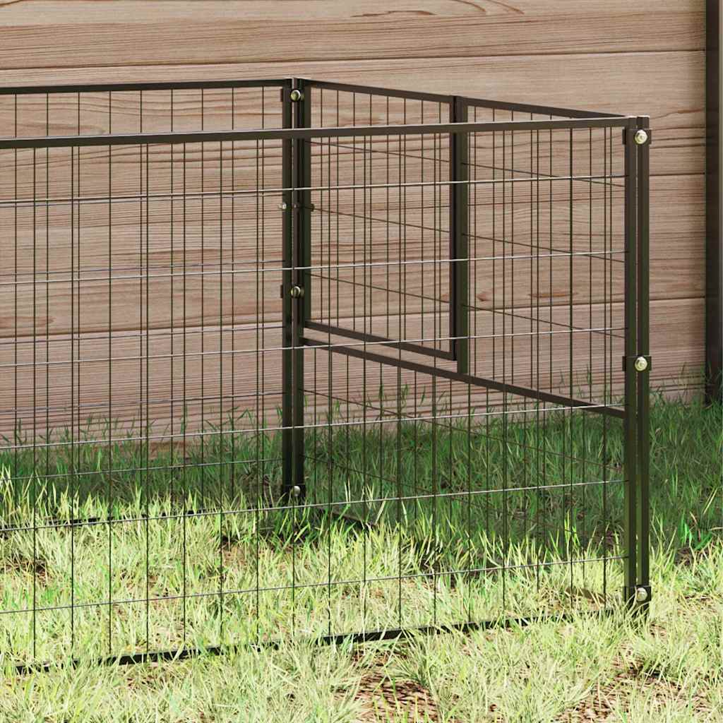 vidaXL Hundezwinger Schwarz 7 m² Stahl