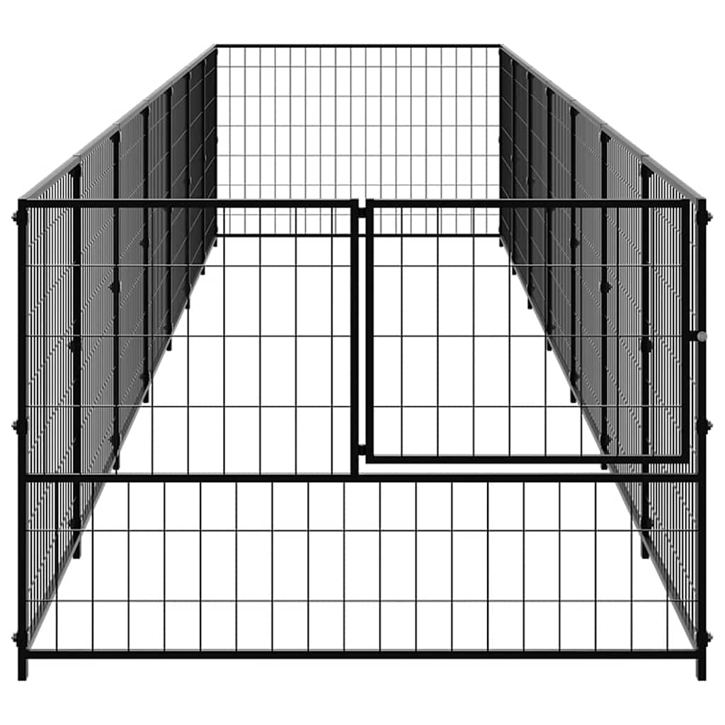 vidaXL Hundezwinger Schwarz 7 m² Stahl