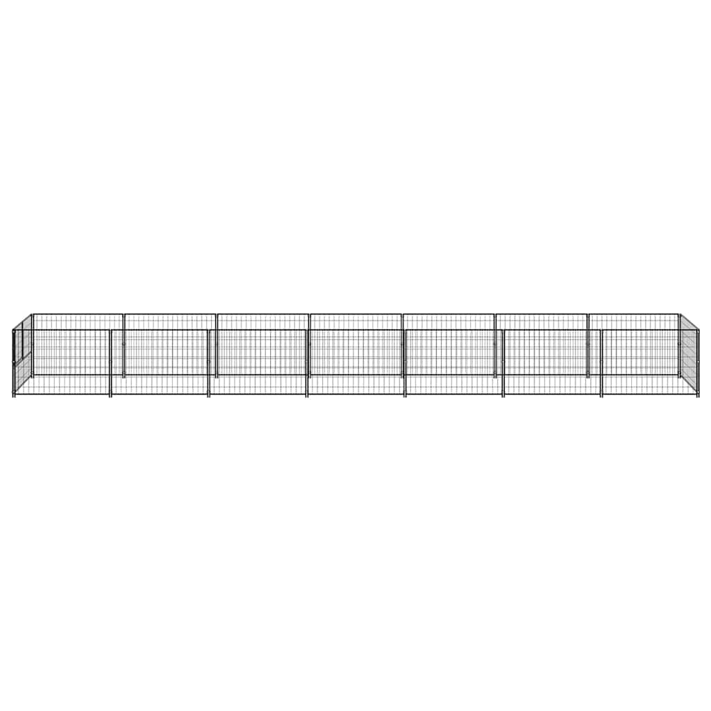 vidaXL Hundezwinger Schwarz 7 m² Stahl