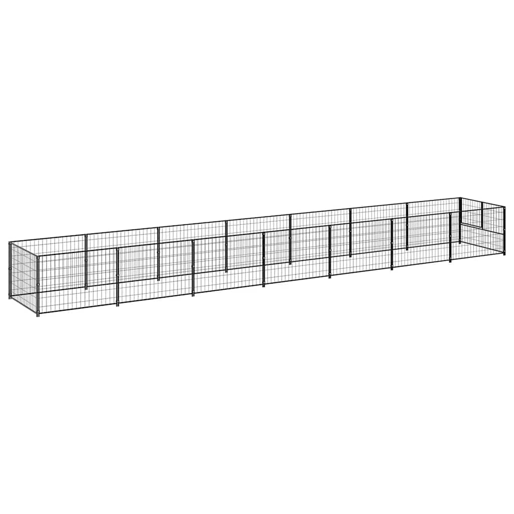 vidaXL Hundezwinger Schwarz 7 m² Stahl