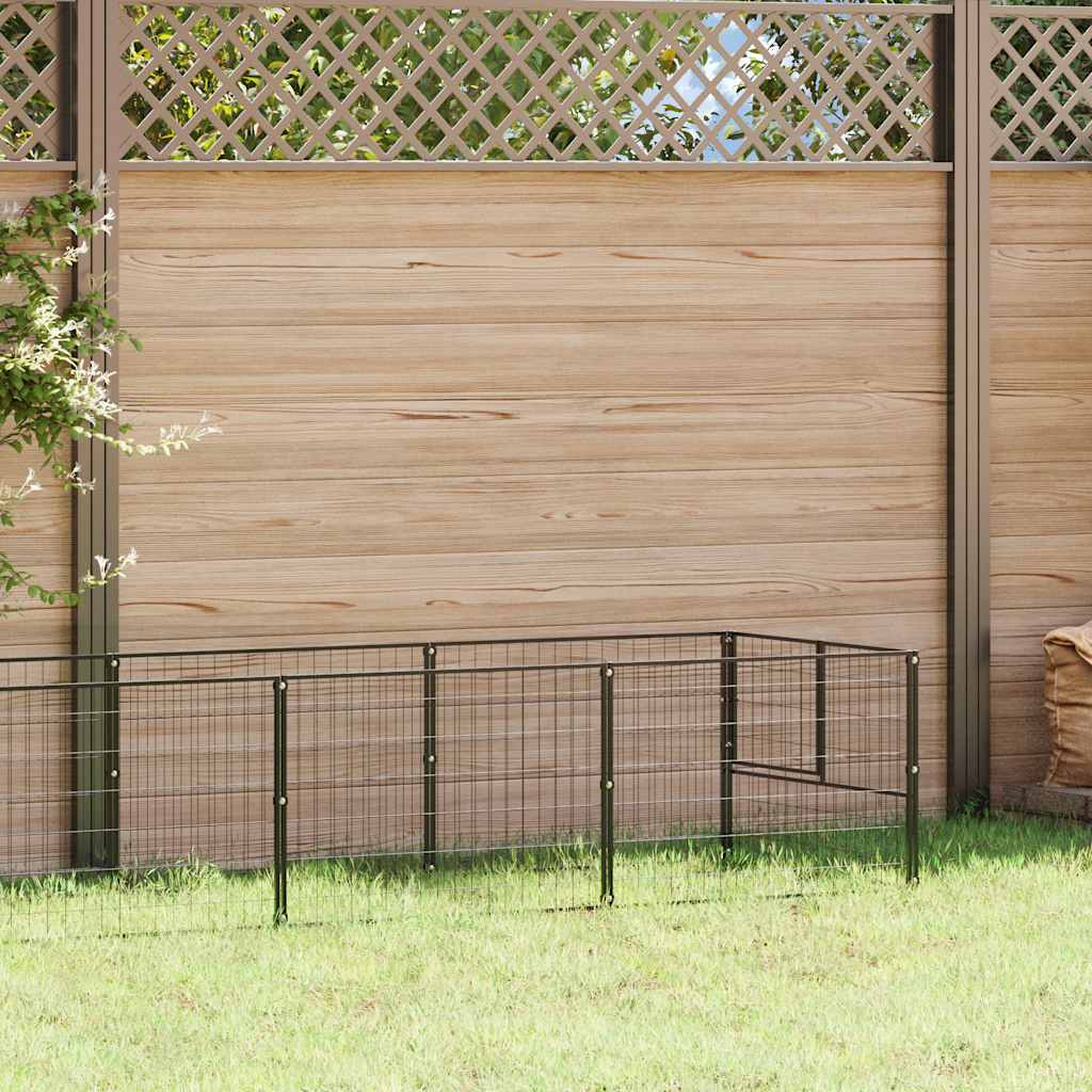 vidaXL Hundezwinger Schwarz 7 m² Stahl