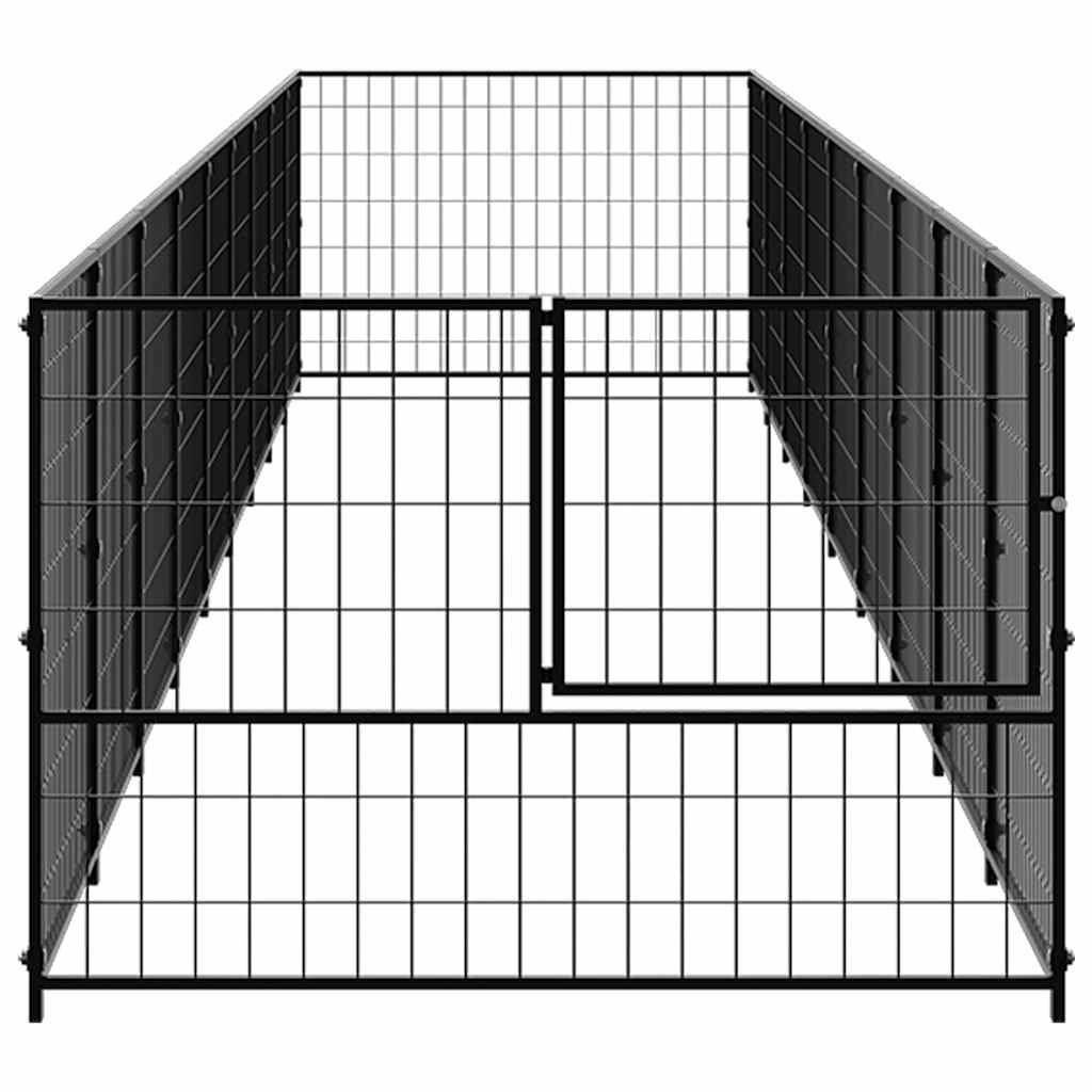 vidaXL Hundezwinger Schwarz 9 m² Stahl