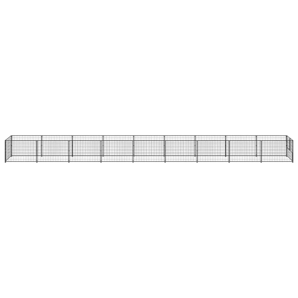 vidaXL Hundezwinger Schwarz 9 m² Stahl