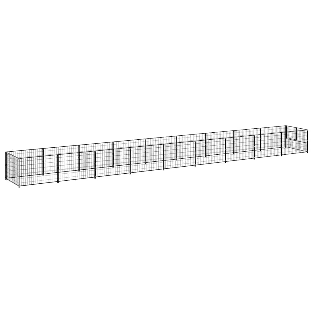 vidaXL Hundezwinger Schwarz 9 m² Stahl