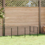 vidaXL Hundezwinger Schwarz 9 m² Stahl