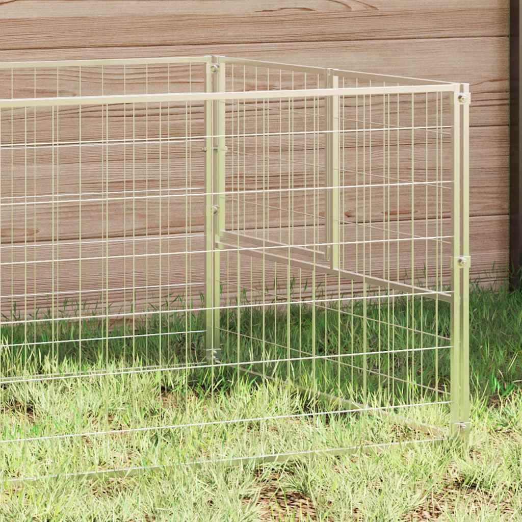vidaXL Hundezwinger Silbern 3 m² Stahl