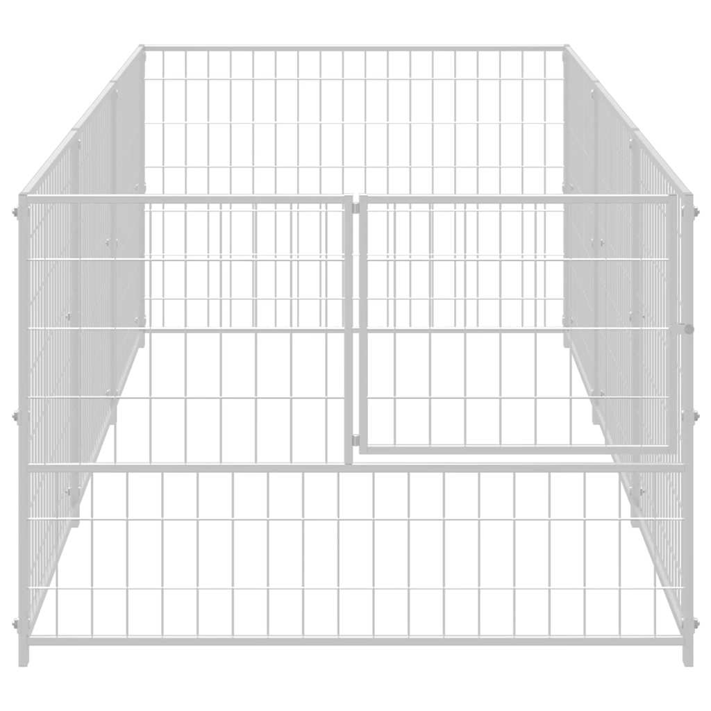 vidaXL Hundezwinger Silbern 3 m² Stahl