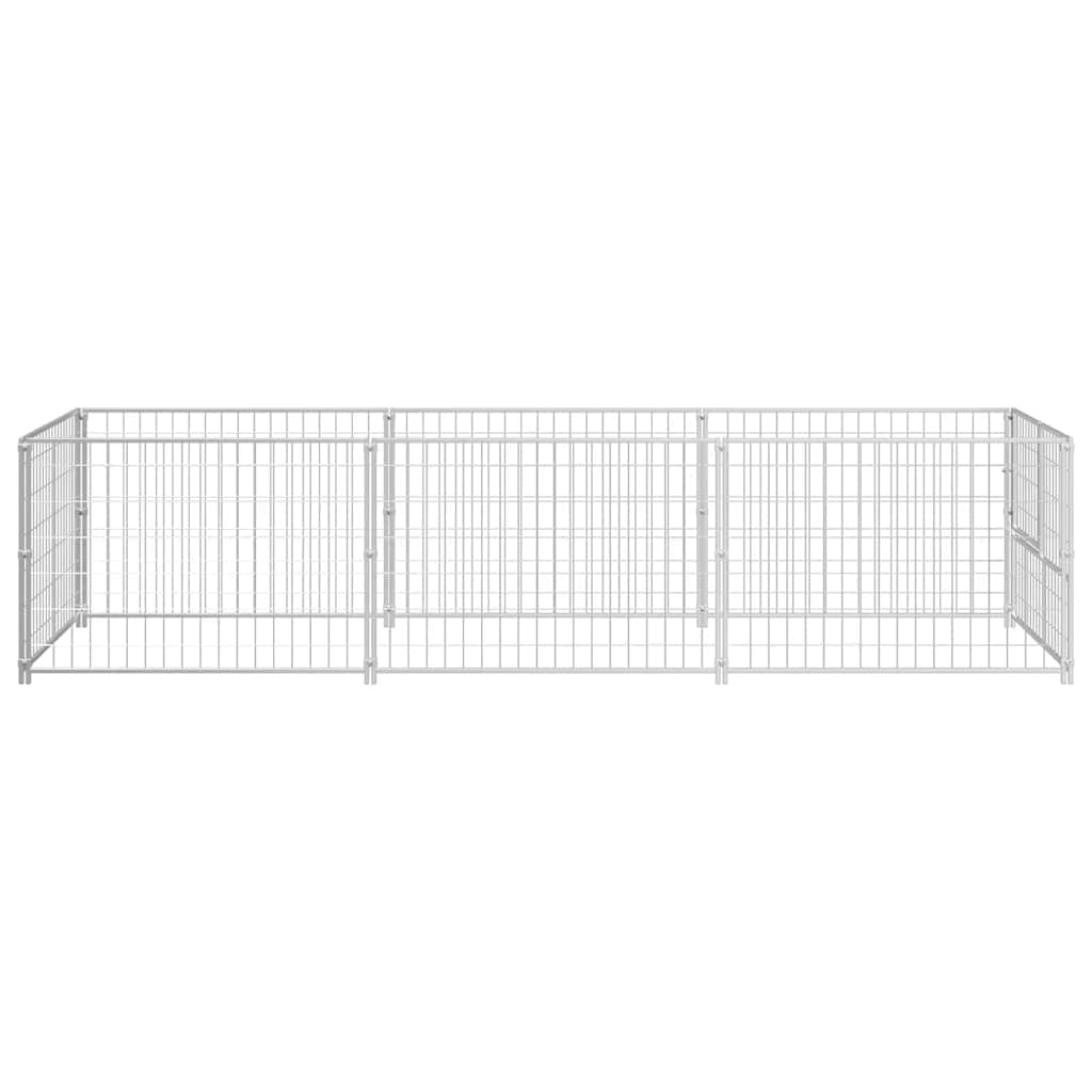 vidaXL Hundezwinger Silbern 3 m² Stahl