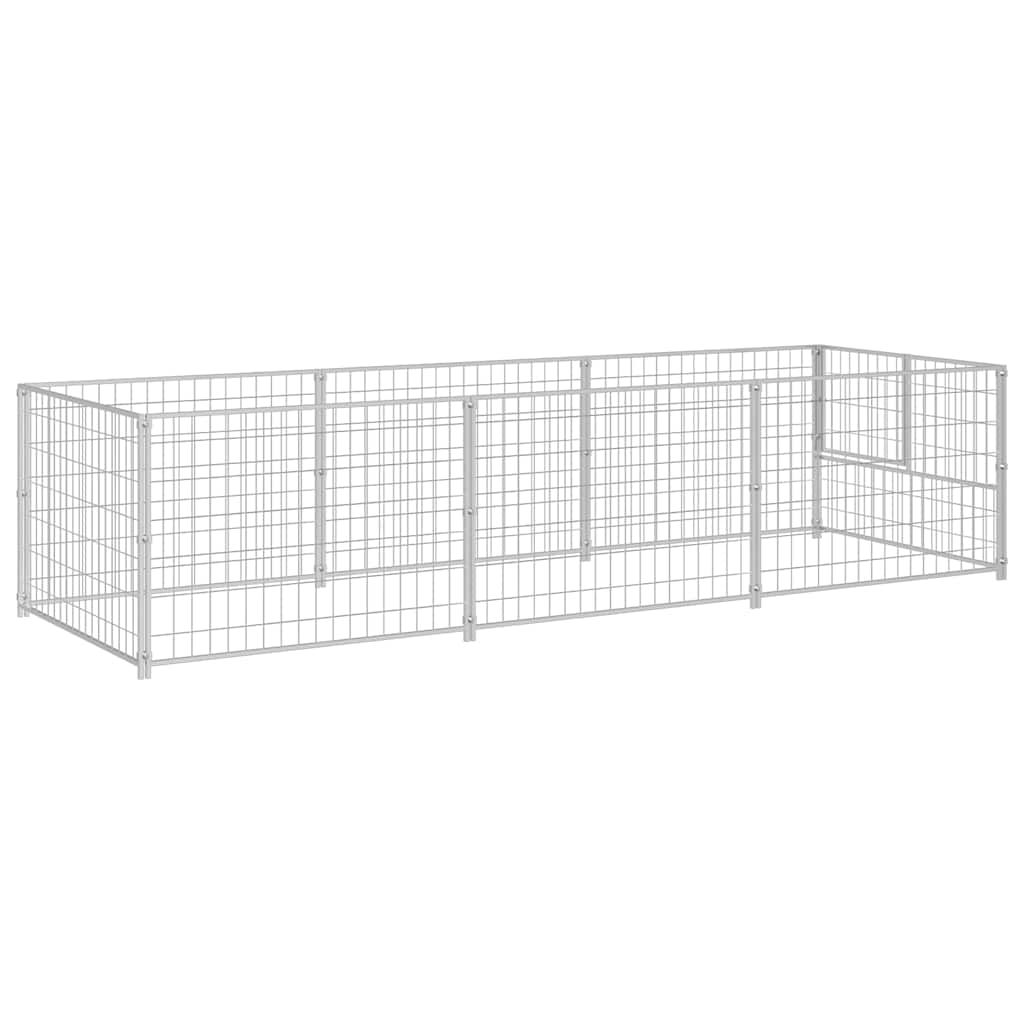 vidaXL Hundezwinger Silbern 3 m² Stahl