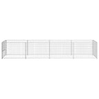 vidaXL Hundezwinger Silbern 4 m² Stahl