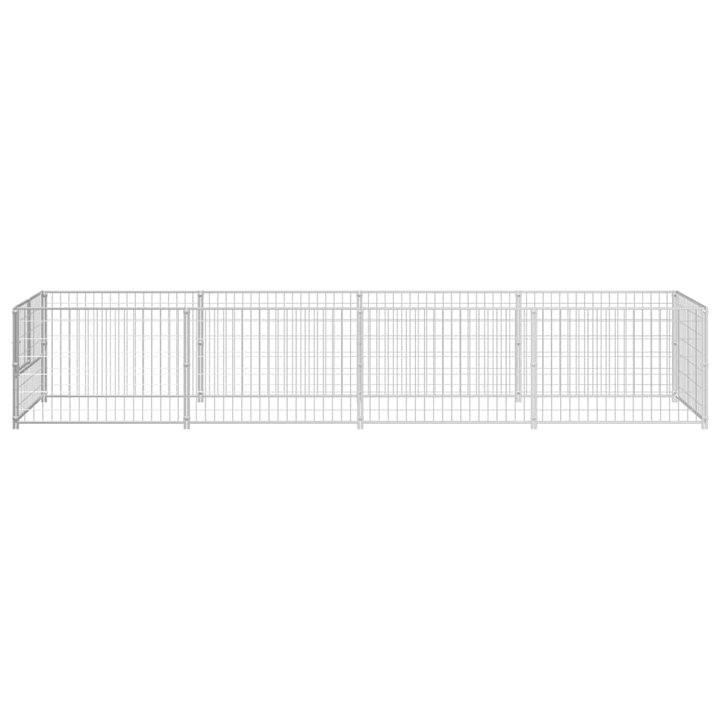 vidaXL Hundezwinger Silbern 4 m² Stahl