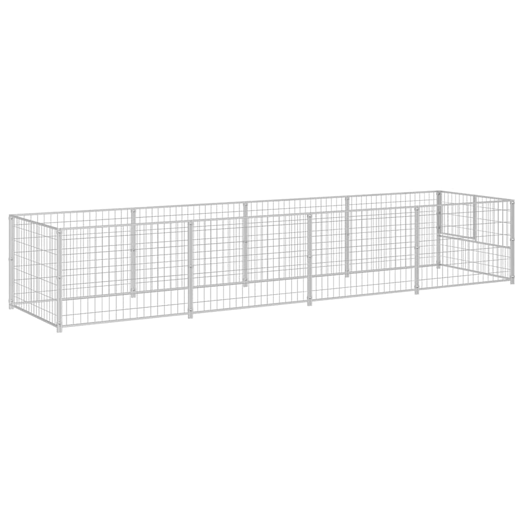 vidaXL Hundezwinger Silbern 4 m² Stahl