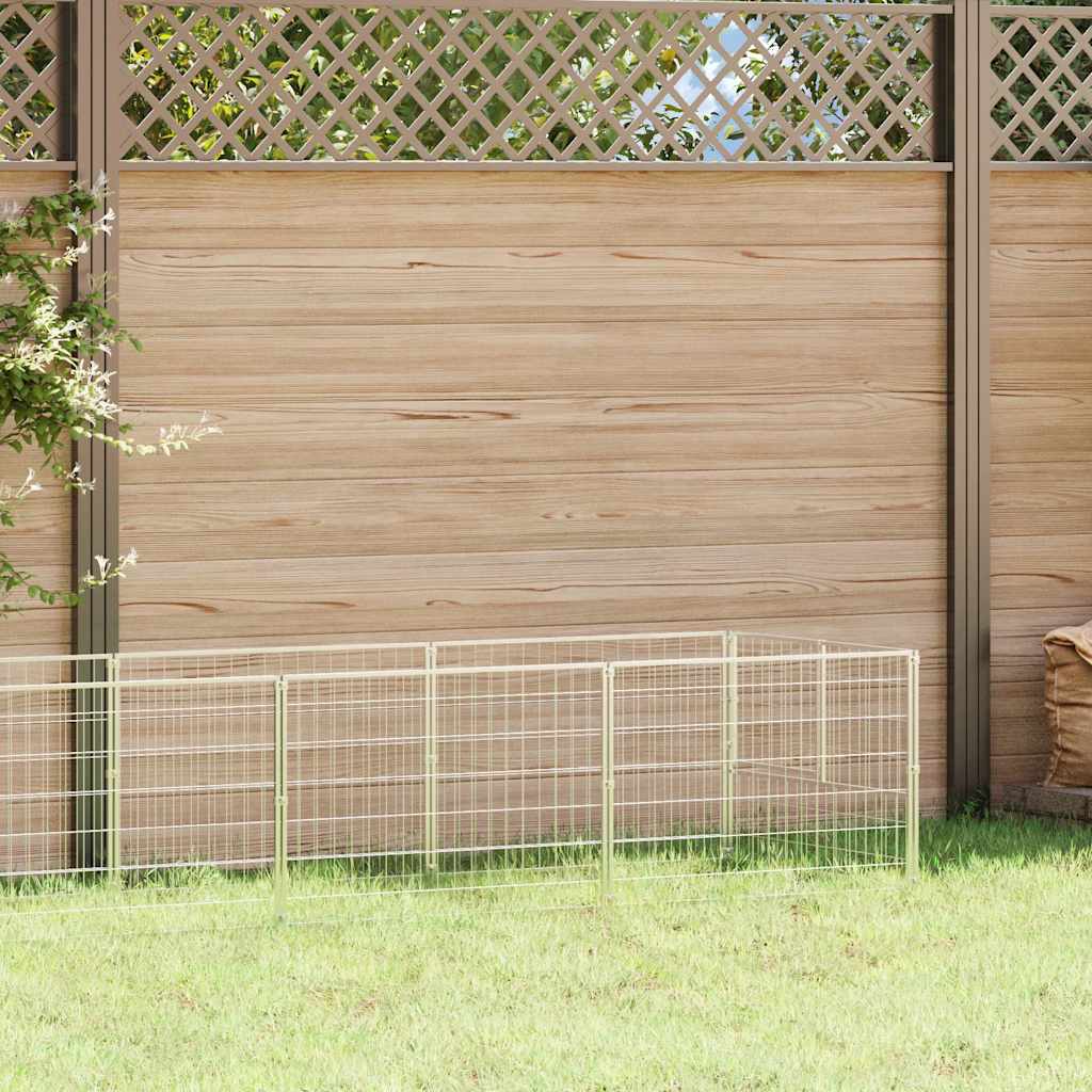 vidaXL Hundezwinger Silbern 4 m² Stahl