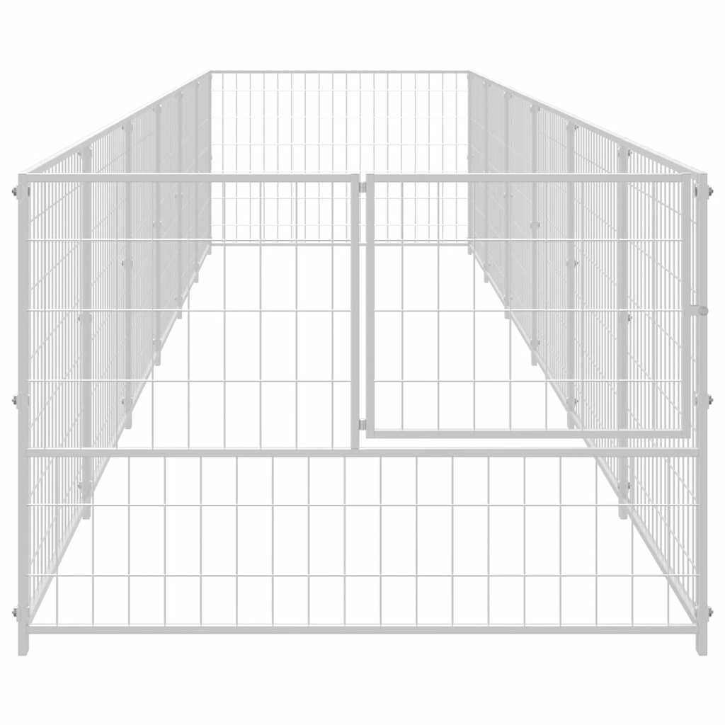 vidaXL Hundezwinger Silbern 6 m² Stahl