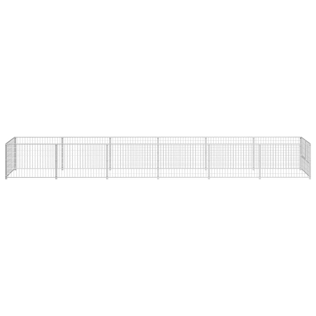 vidaXL Hundezwinger Silbern 6 m² Stahl