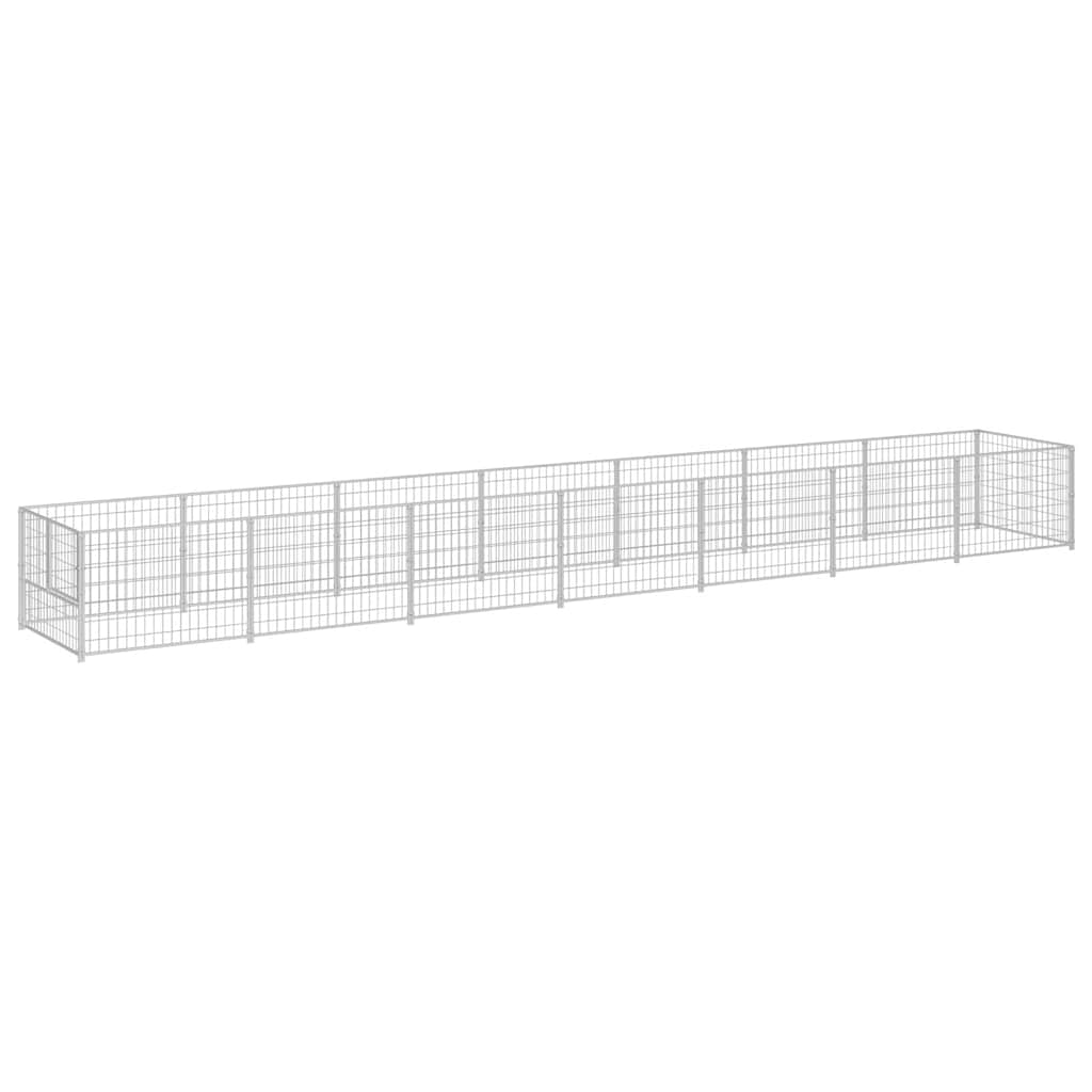 vidaXL Hundezwinger Silbern 7 m² Stahl