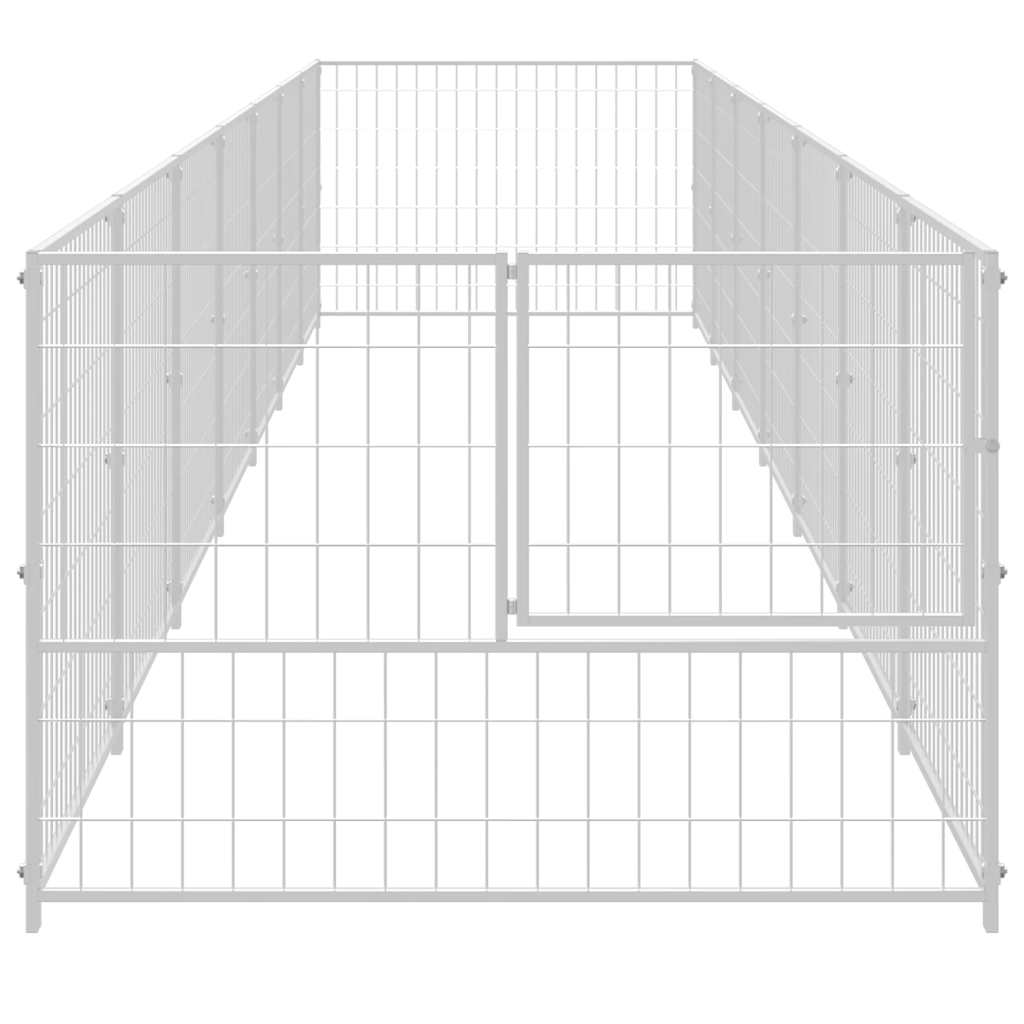 vidaXL Hundezwinger Silbern 7 m² Stahl