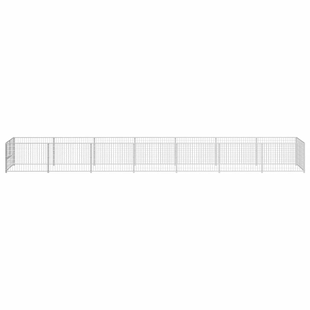 vidaXL Hundezwinger Silbern 7 m² Stahl