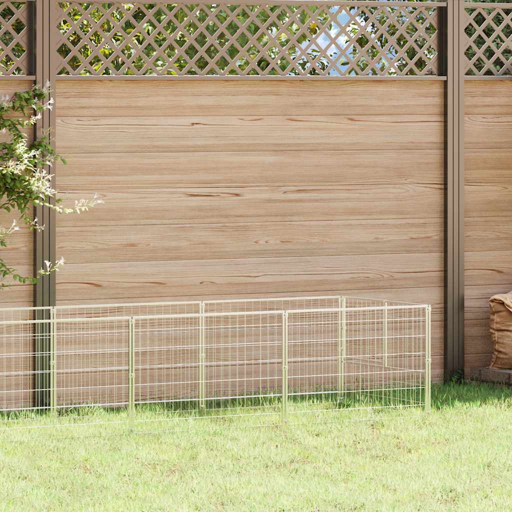 vidaXL Hundezwinger Silbern 7 m² Stahl