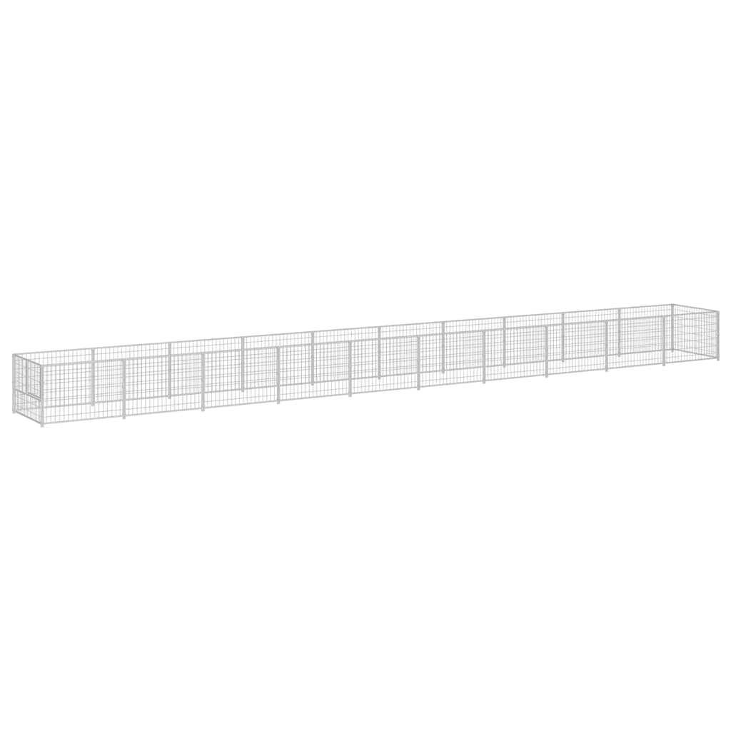 vidaXL Hundezwinger Silbern 10 m² Stahl