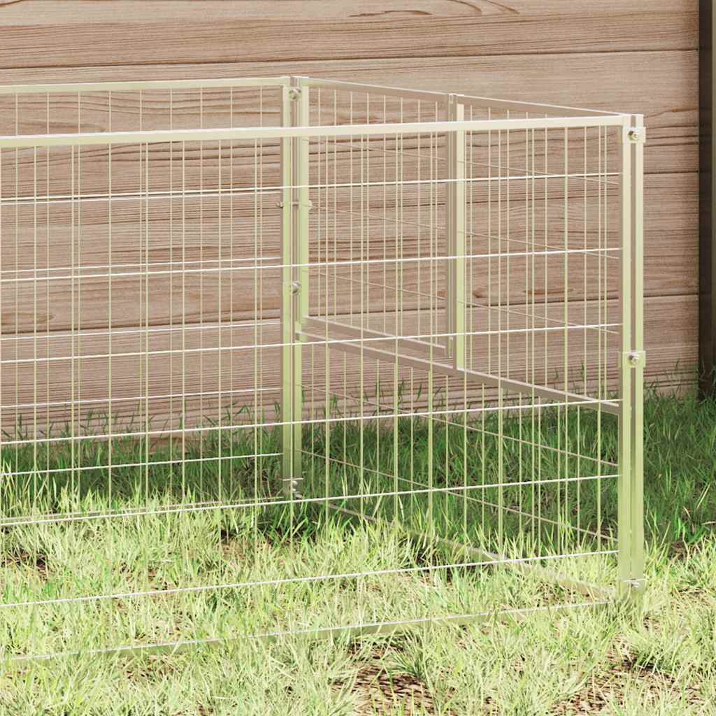 vidaXL Hundezwinger Silbern 10 m² Stahl