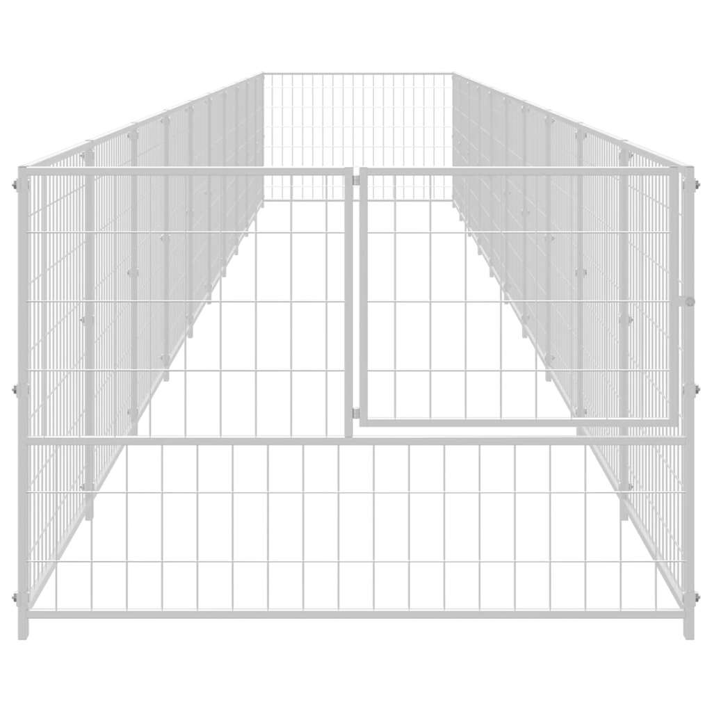 vidaXL Hundezwinger Silbern 10 m² Stahl