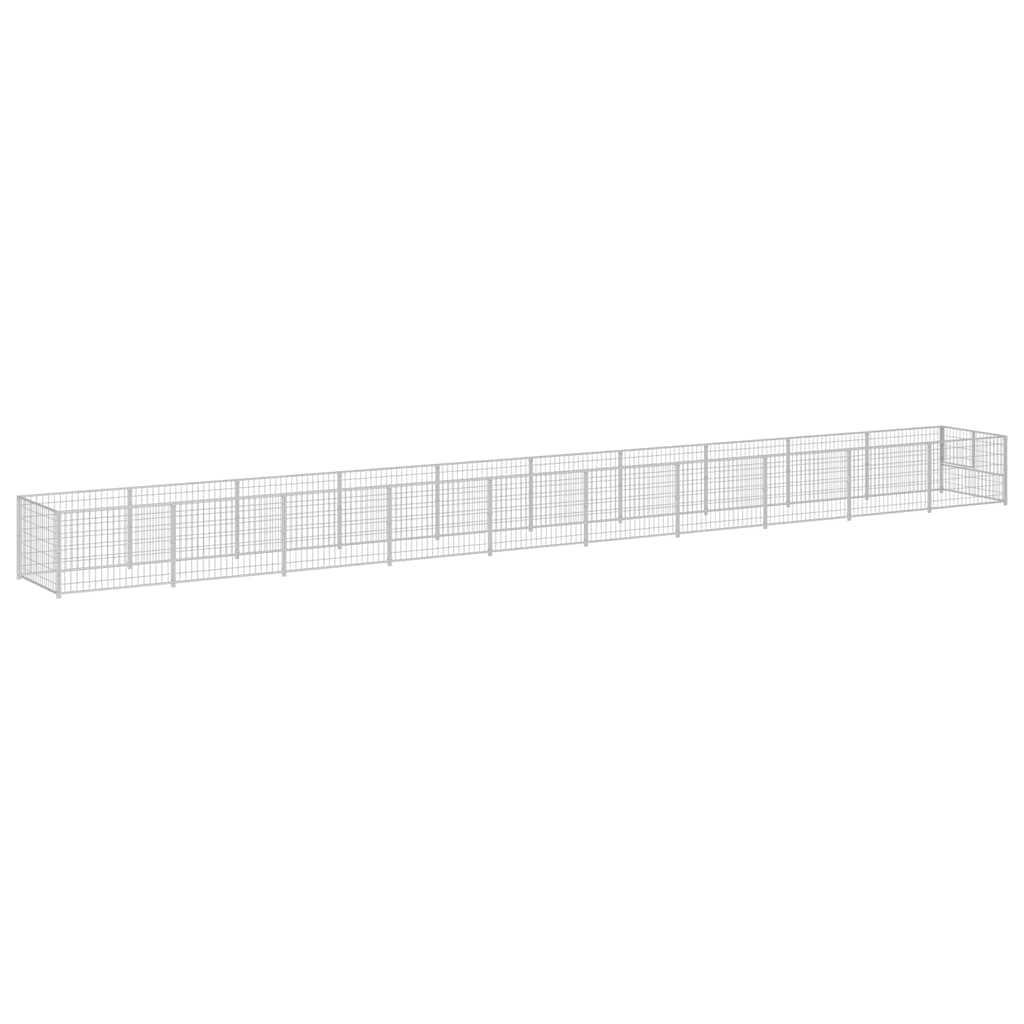 vidaXL Hundezwinger Silbern 10 m² Stahl
