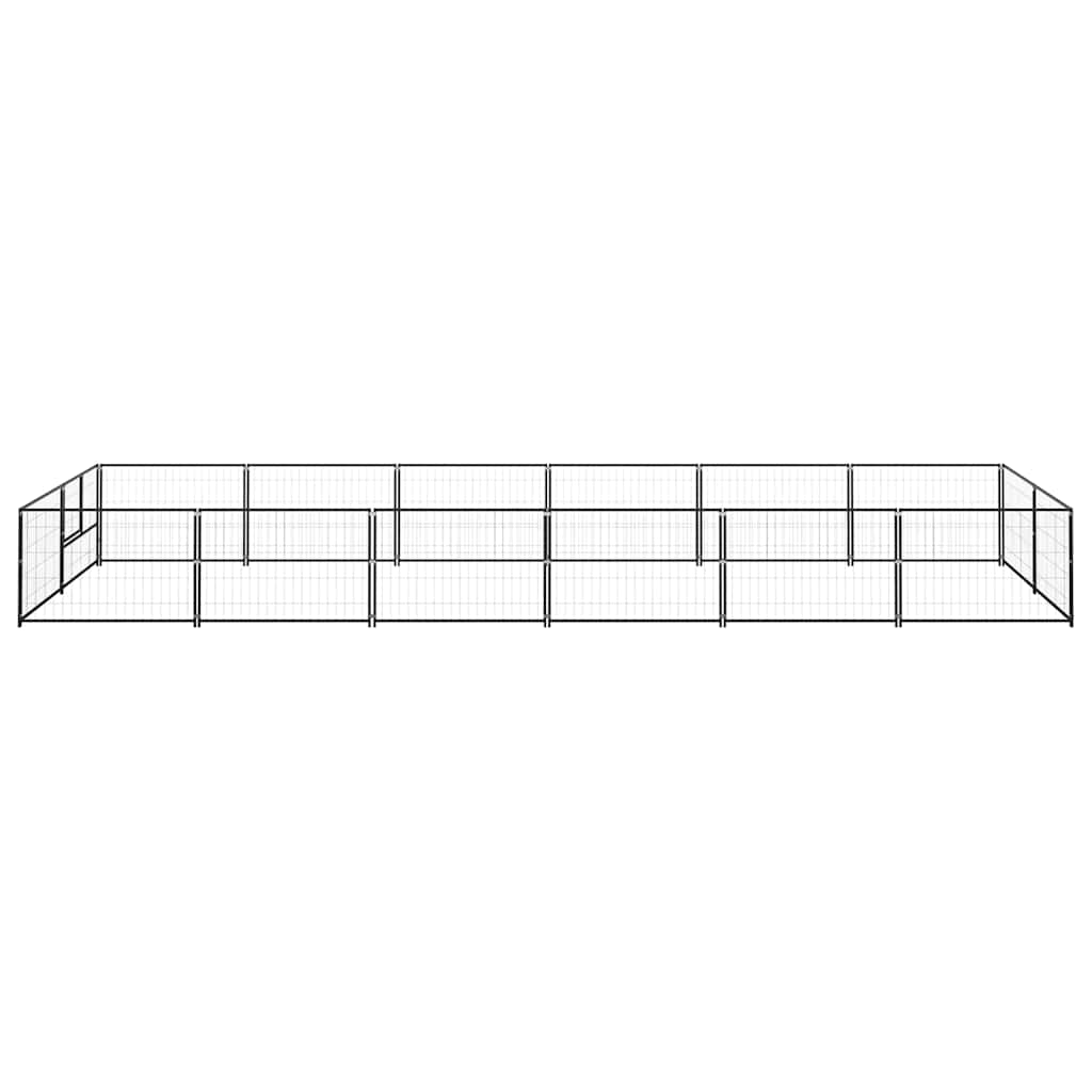 vidaXL Hundezwinger Schwarz 12 m² Stahl
