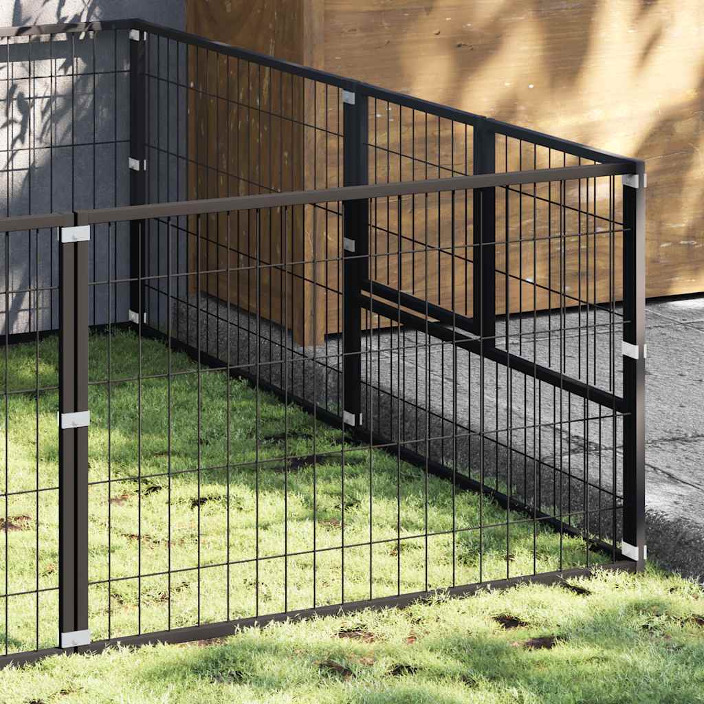 vidaXL Hundezwinger Schwarz 18 m² Stahl