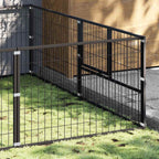 vidaXL Hundezwinger Schwarz 18 m² Stahl