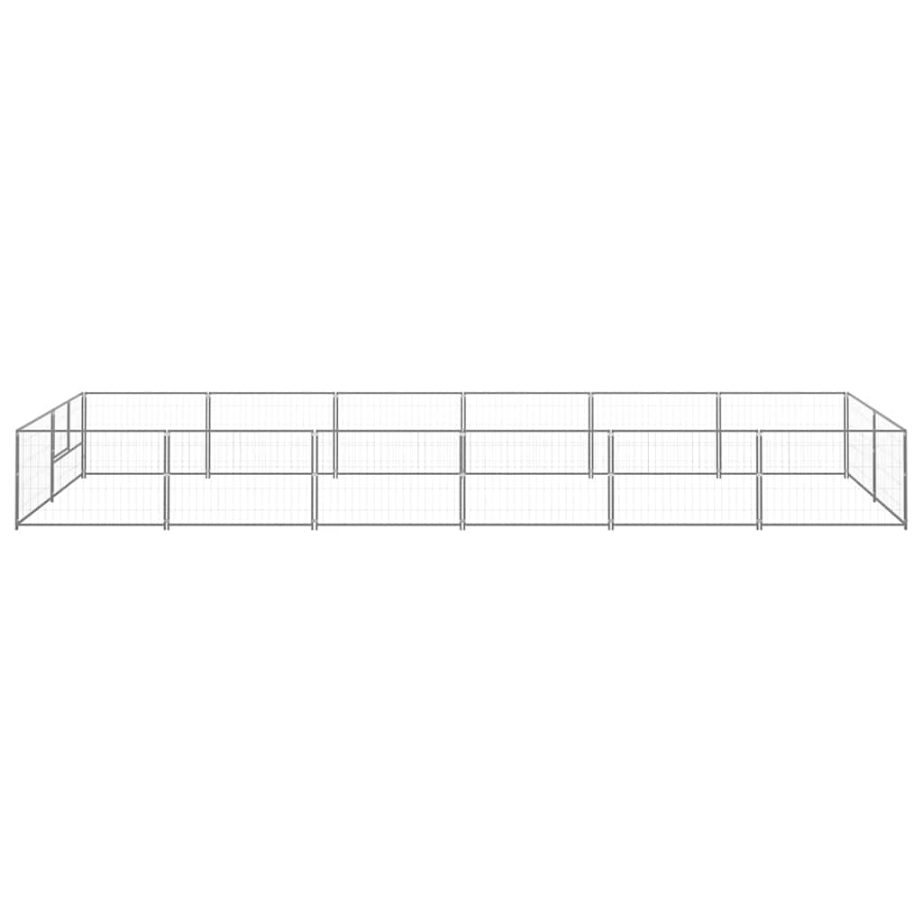 vidaXL Hundezwinger Silbern 12 m² Stahl