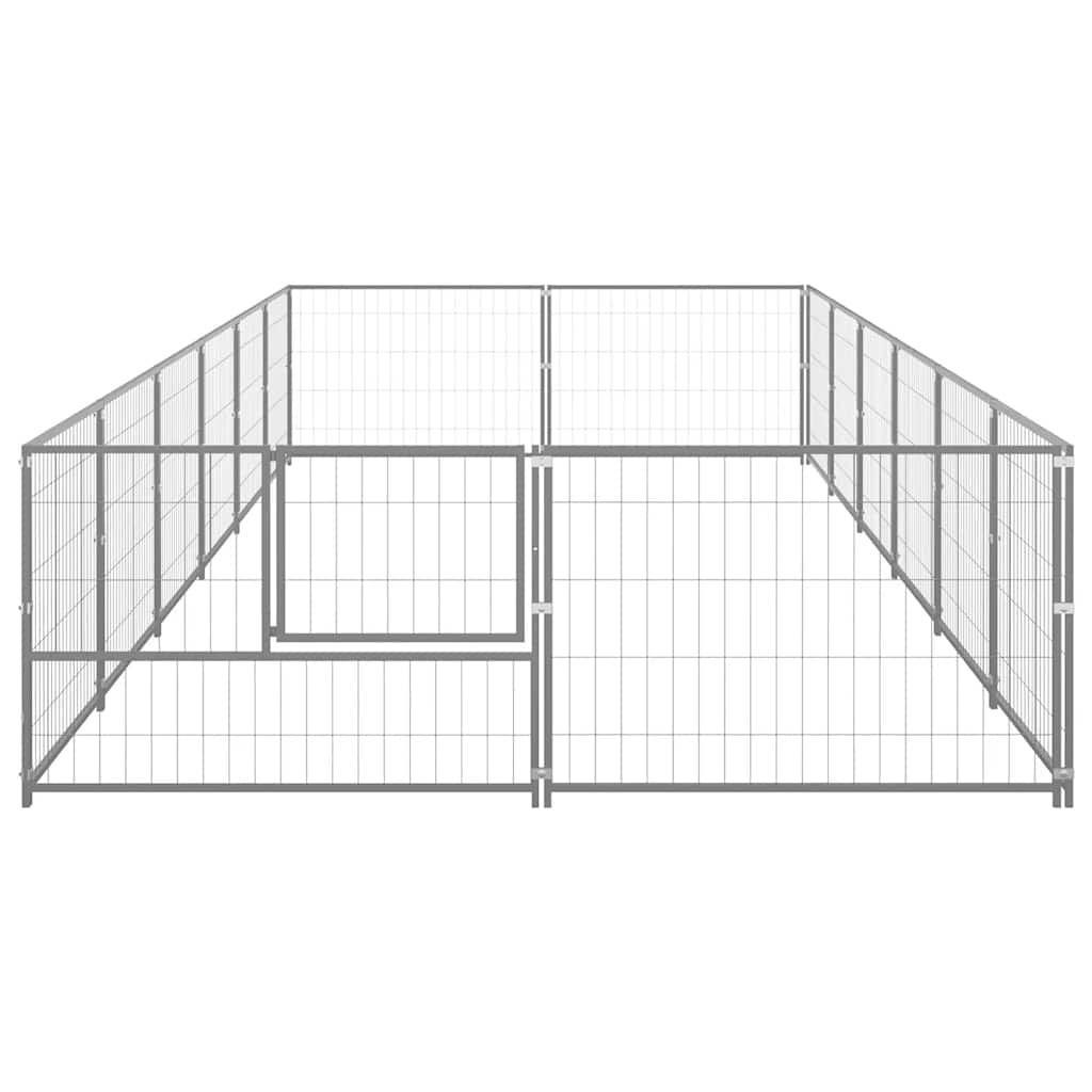 vidaXL Hundezwinger Silbern 12 m² Stahl