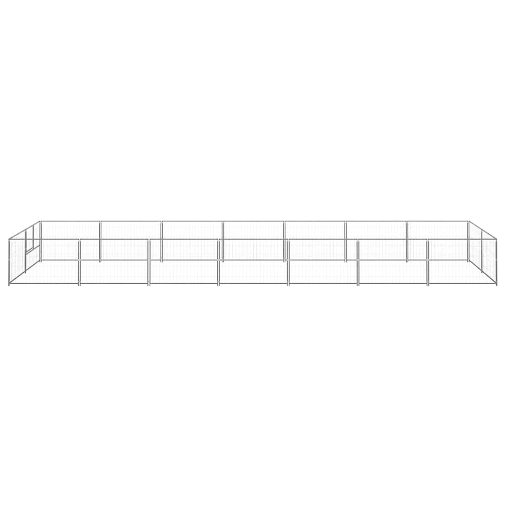 vidaXL Hundezwinger Silbern 14 m² Stahl
