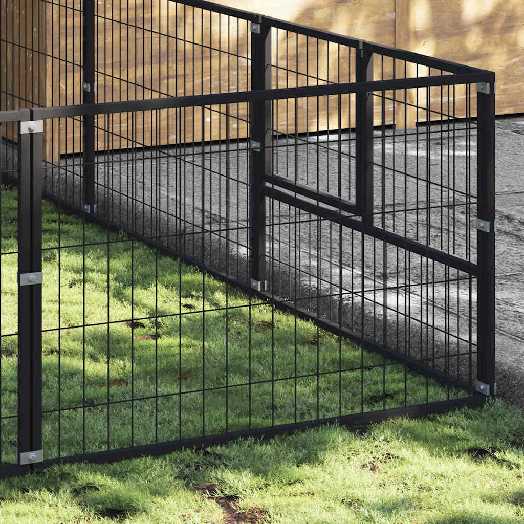 vidaXL Hundezwinger Schwarz 15 m² Stahl