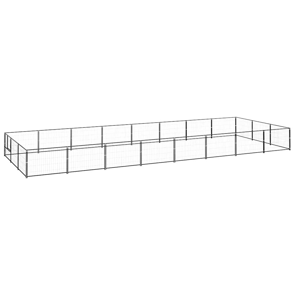 vidaXL Hundezwinger Schwarz 24 m² Stahl