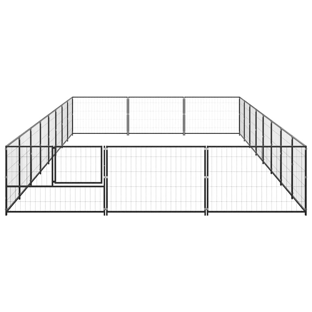 vidaXL Hundezwinger Schwarz 24 m² Stahl