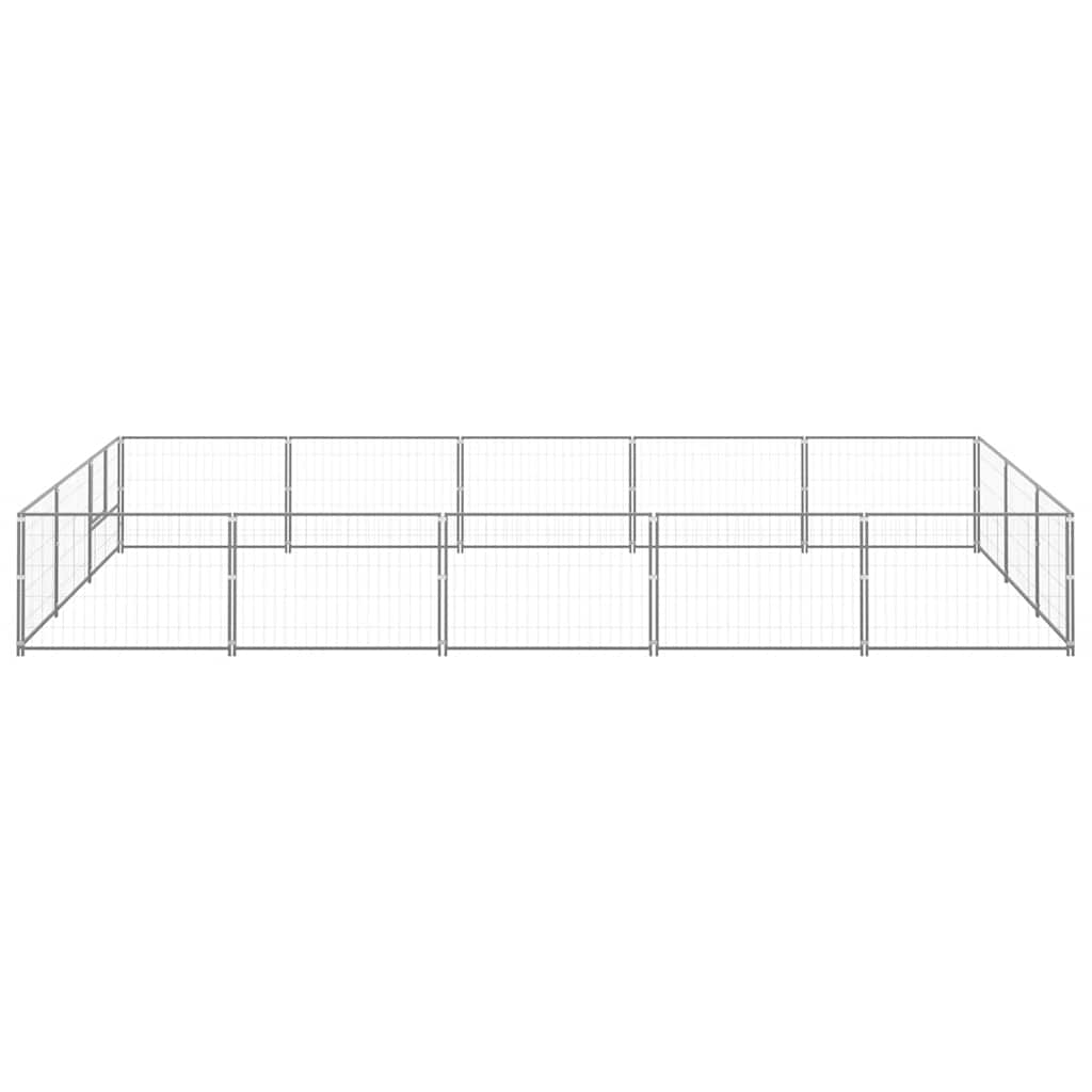 vidaXL Hundezwinger Silbern 15 m² Stahl