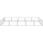 vidaXL Hundezwinger Silbern 15 m² Stahl