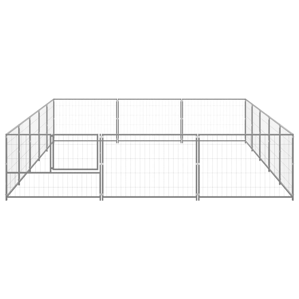 vidaXL Hundezwinger Silbern 15 m² Stahl