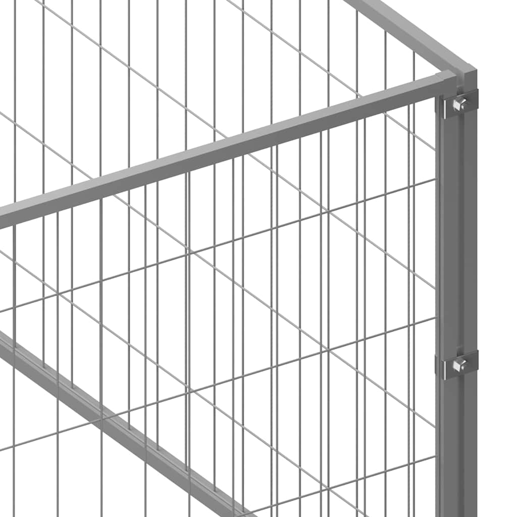 vidaXL Hundezwinger Silbern 15 m² Stahl