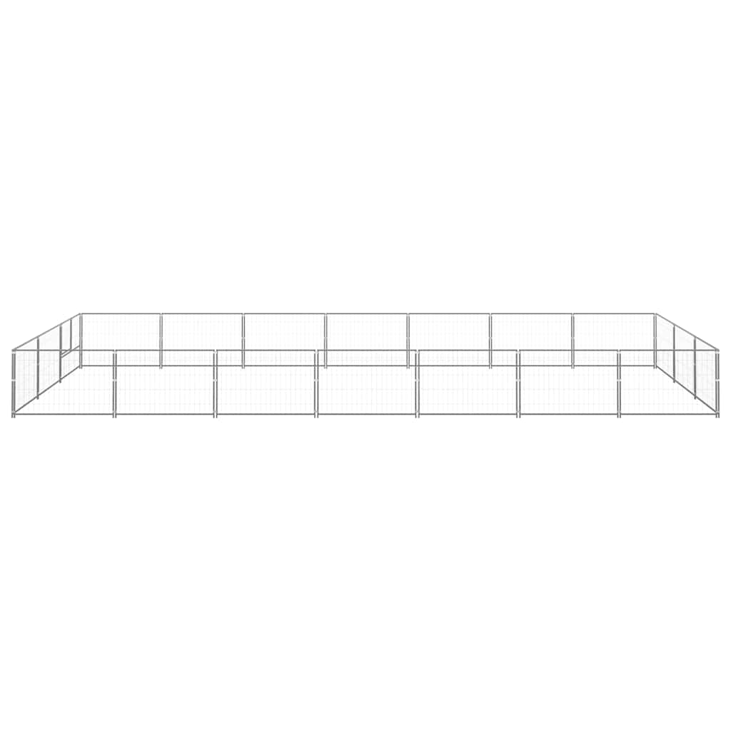 vidaXL Hundezwinger Silbern 21 m² Stahl