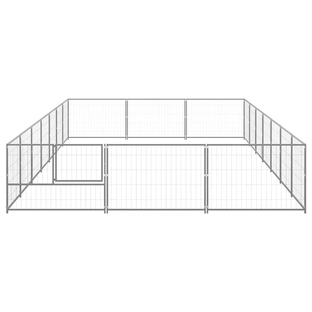 vidaXL Hundezwinger Silbern 21 m² Stahl