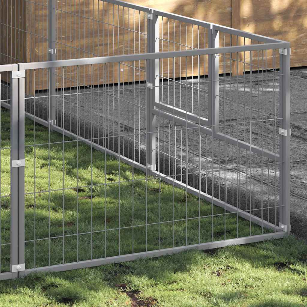 vidaXL Hundezwinger Silbern 24 m² Stahl