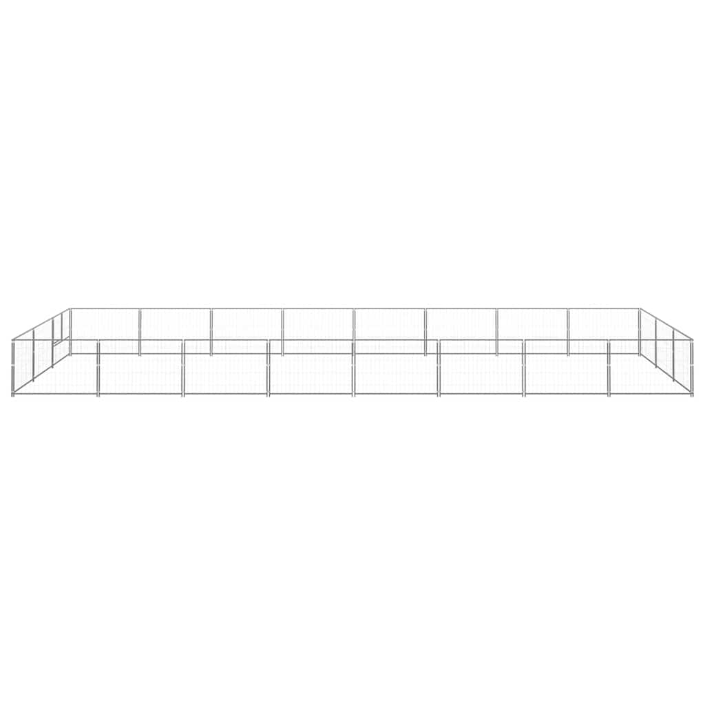vidaXL Hundezwinger Silbern 24 m² Stahl