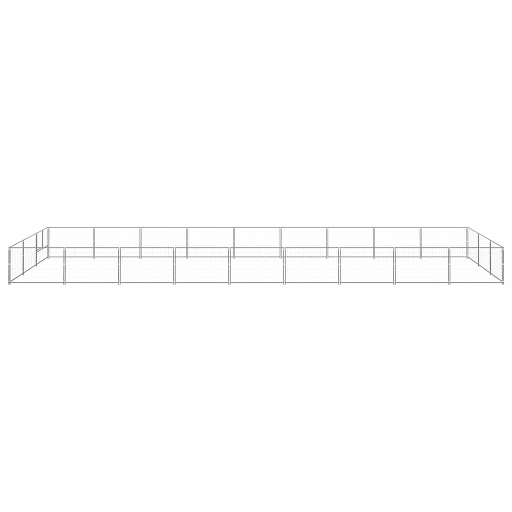 vidaXL Hundezwinger Silbern 27 m² Stahl