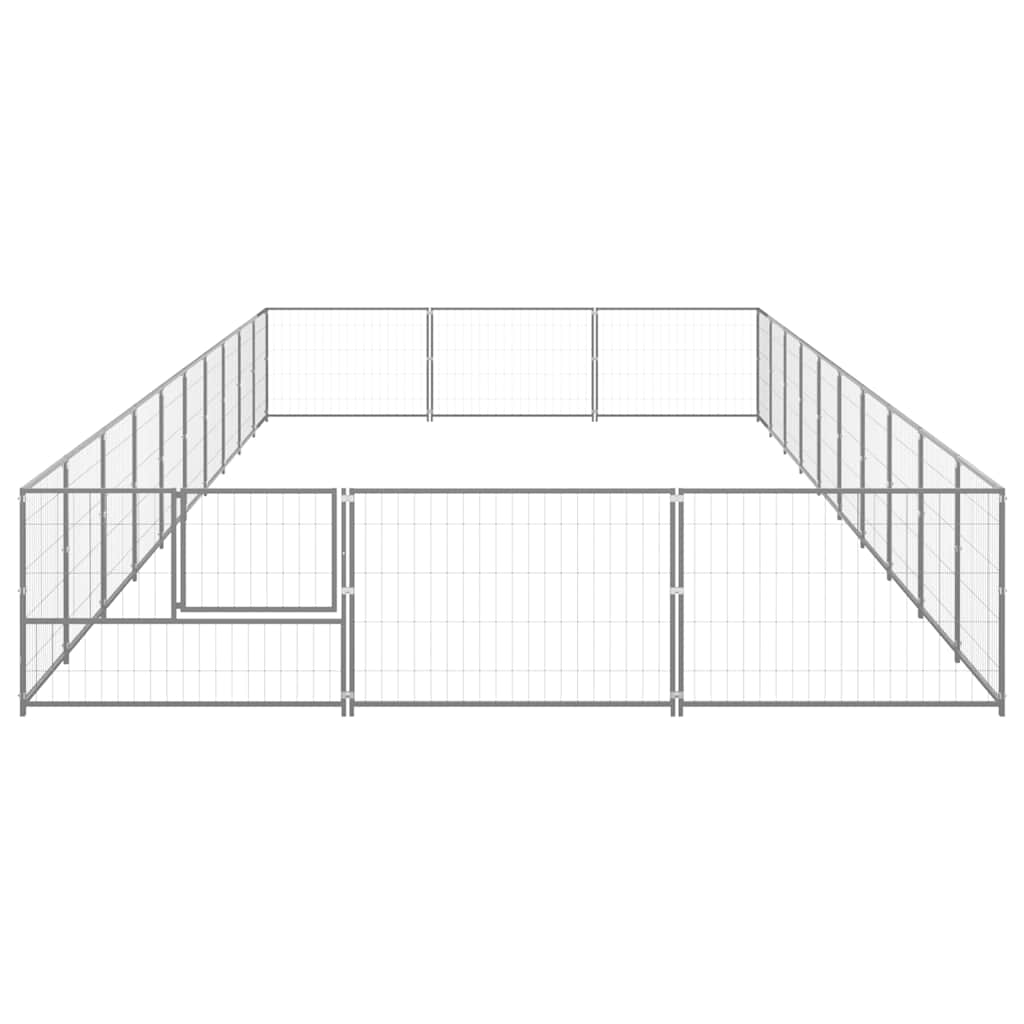 vidaXL Hundezwinger Silbern 30 m² Stahl
