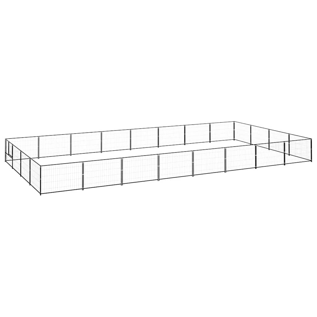 vidaXL Hundezwinger Schwarz 32 m² Stahl